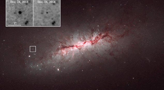Přehled CCD a vizuálních pozorování – Červen 2012 2012cg (NGC 4424 Vir) v souhvězdí Panny. Foto: NASA.
