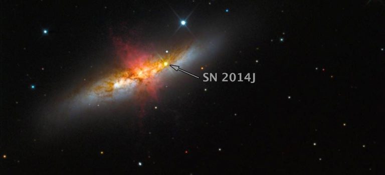Supernova SN 2014J (NGC 3034 UMa). Foto: Las Cumbres Observatory Global Telescope Network, BJ Fulton