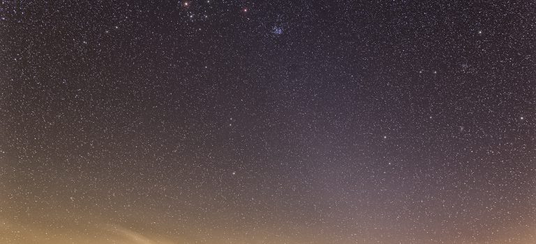Zodiakální svit nedaleko od Hradce Králové Zodiakální svit - Budín 12.3.2021